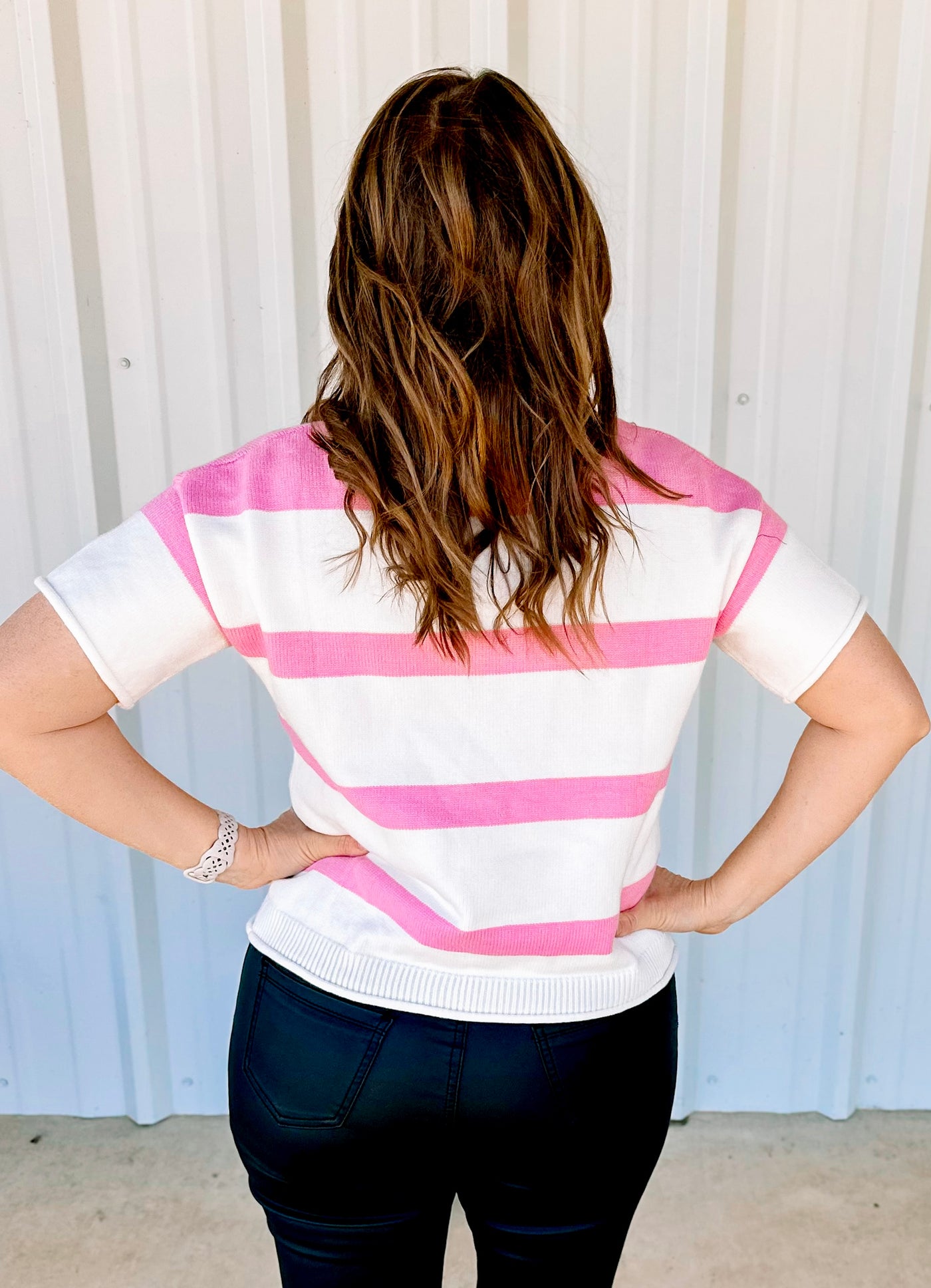 PINK STRIPED TOP