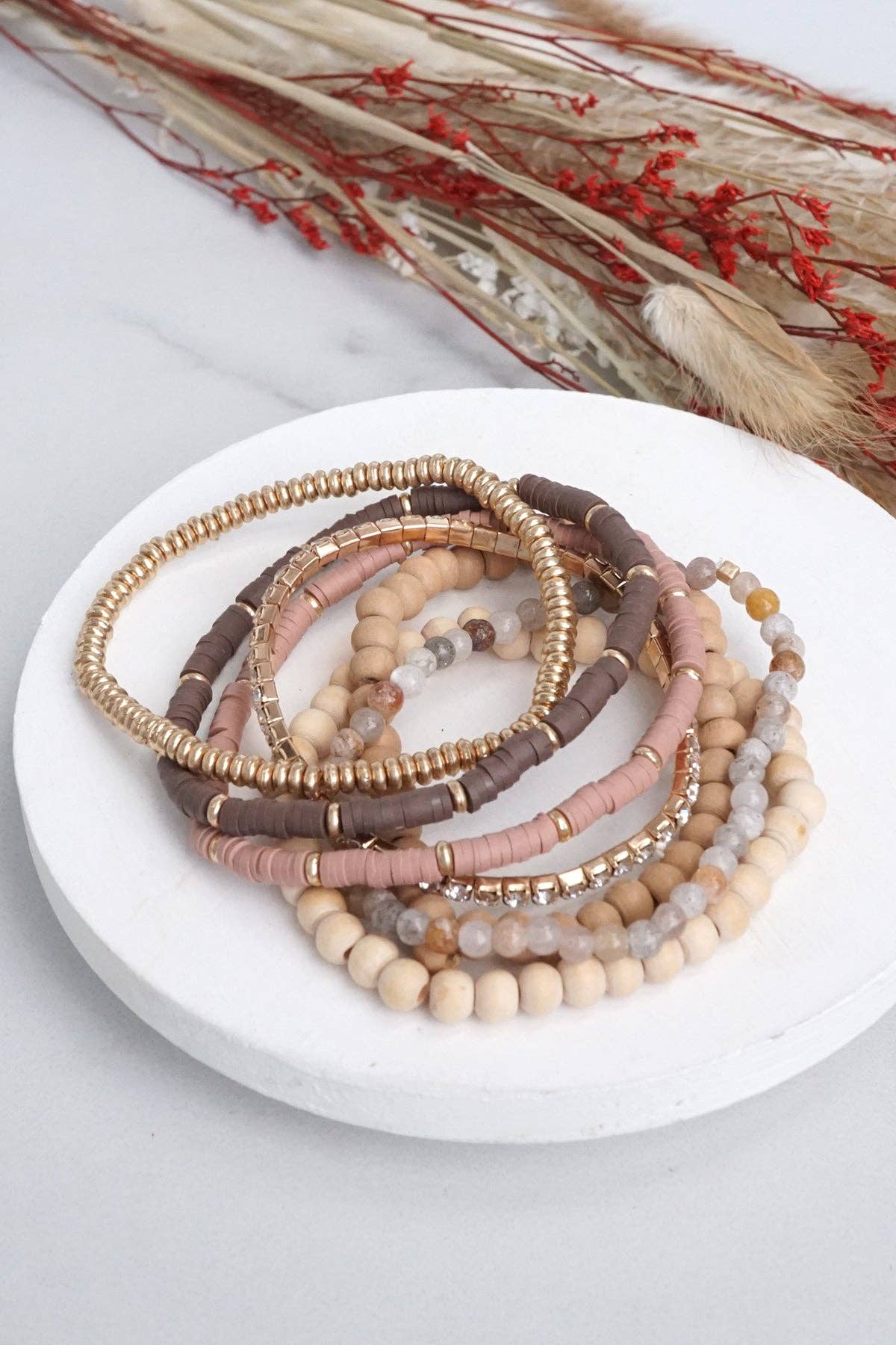 Neutral Tone Beaded Bracelets