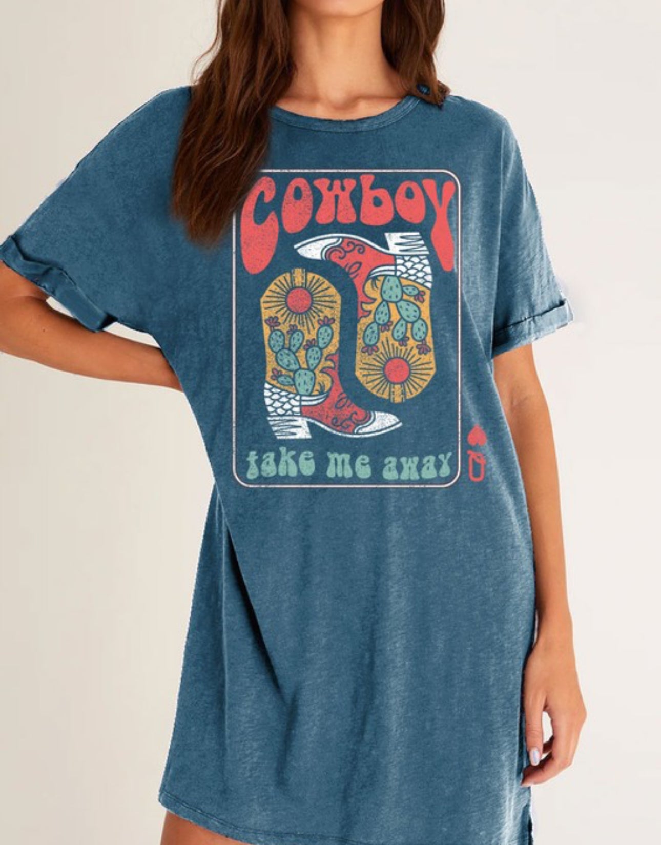 COWBOY BOOTS T-SHIRT DRESS