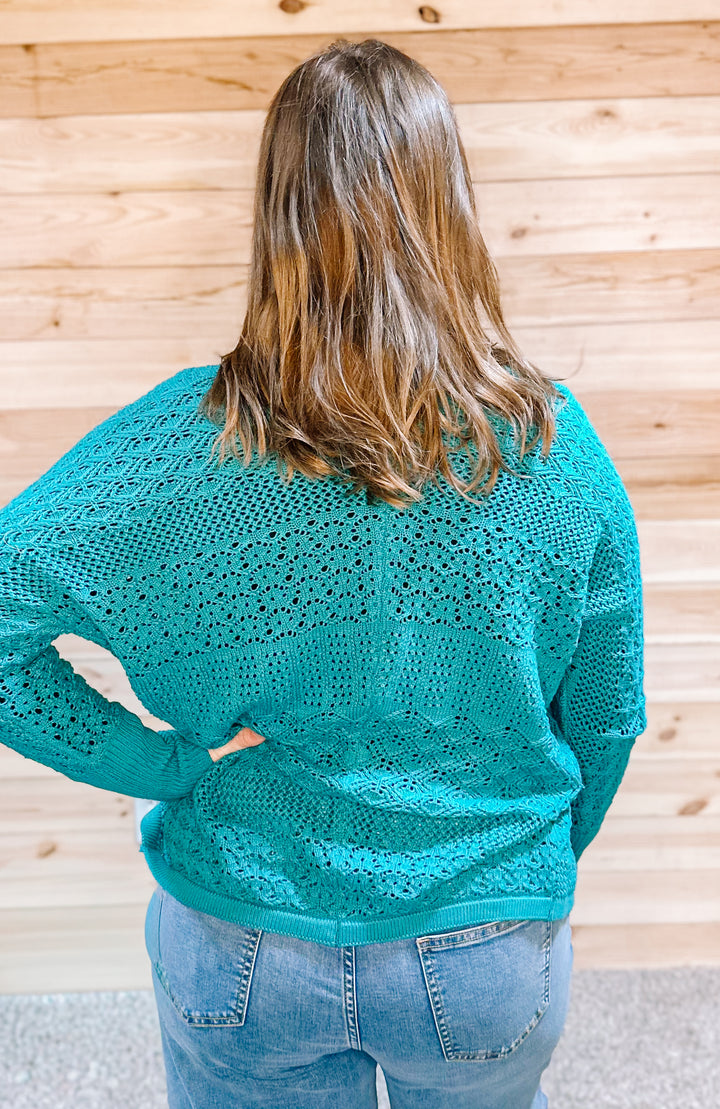 UPTOWN CARDIGAN -Turquoise