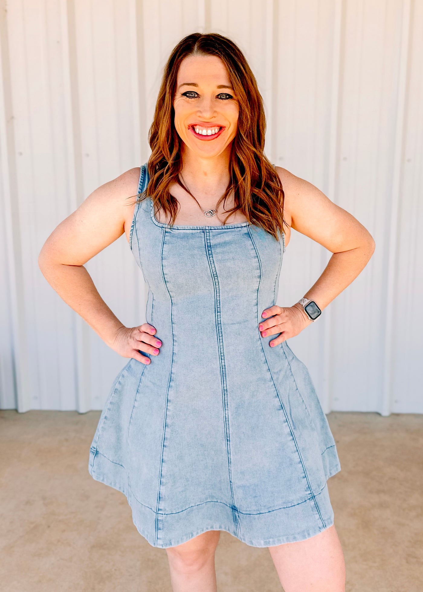 DENIM PEPLUM DRESS