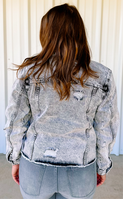 DISTRESSED DENIM JACKET