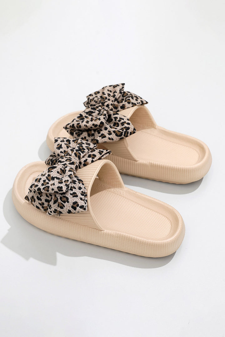 LEOPARD BOW SLIPPERS