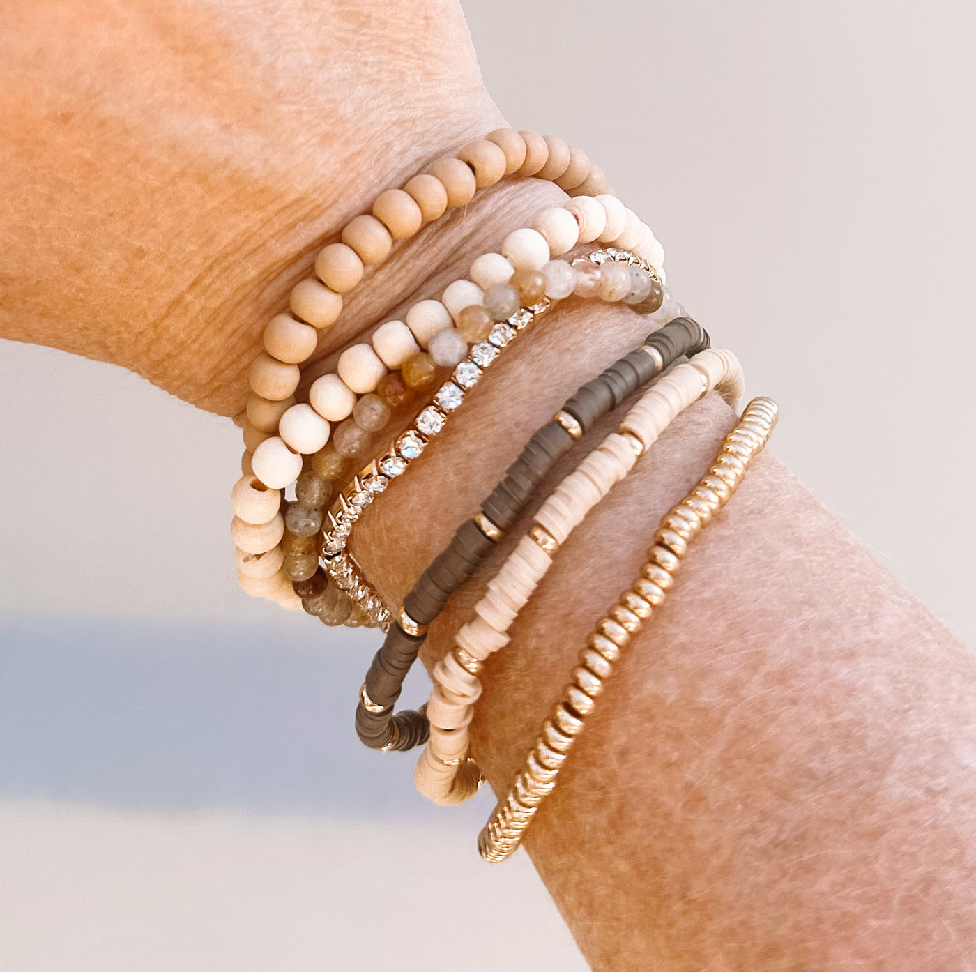 Neutral Tone Beaded Bracelets