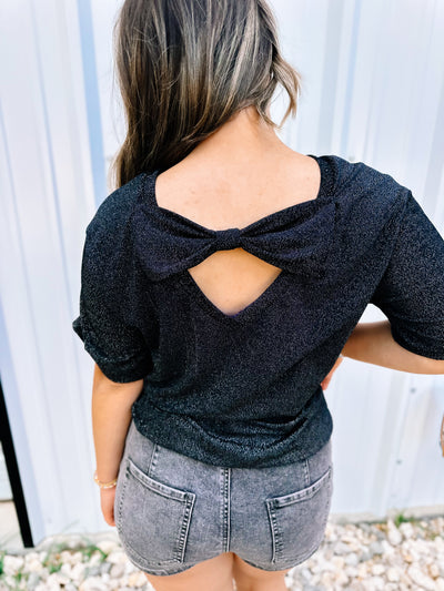 GLITTER BOW TOP