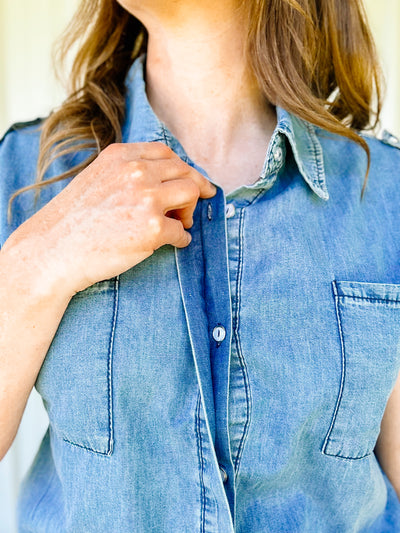 DENIM BUTTON UP