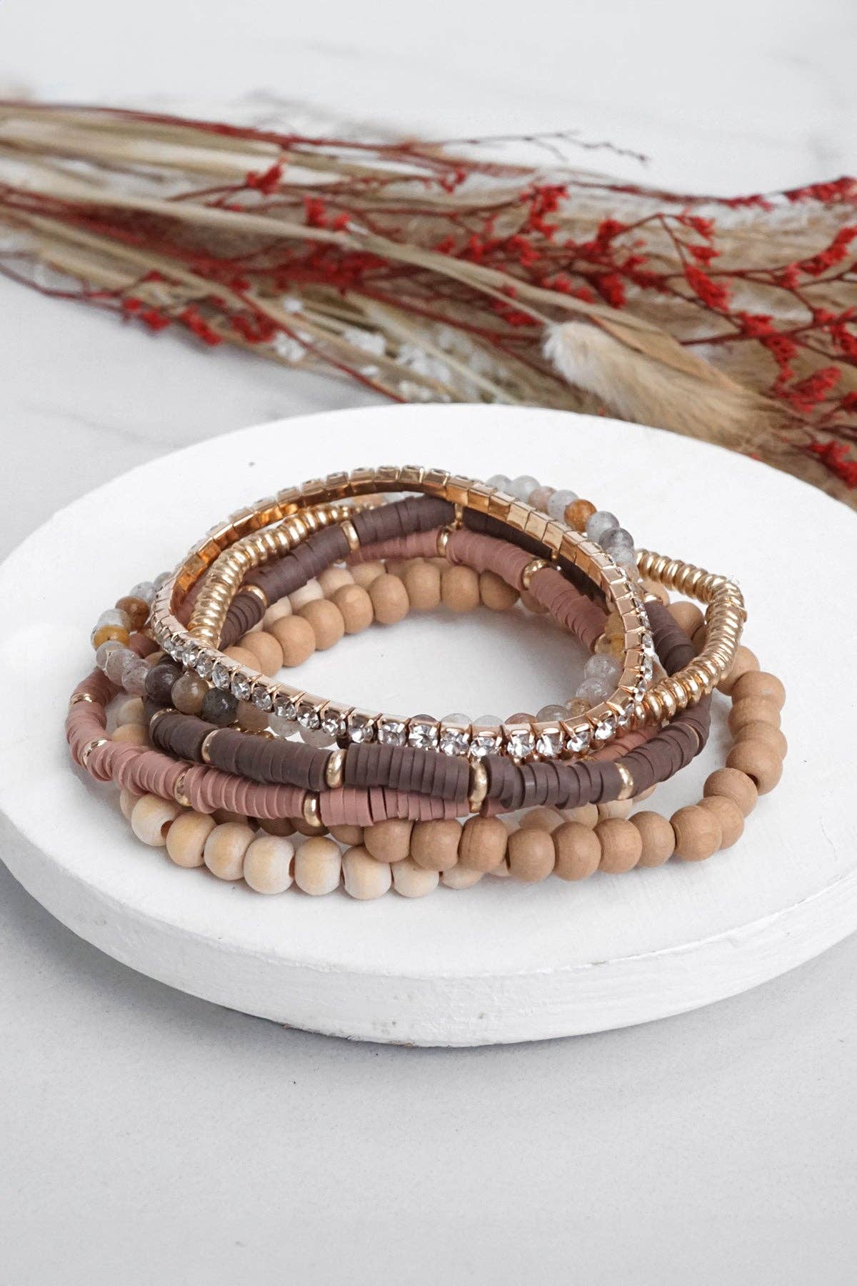 Neutral Tone Beaded Bracelets