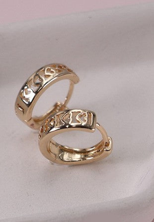 Mini Heart Huggie Hoop Earrings