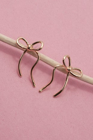 Wire Bow Stud Earrings