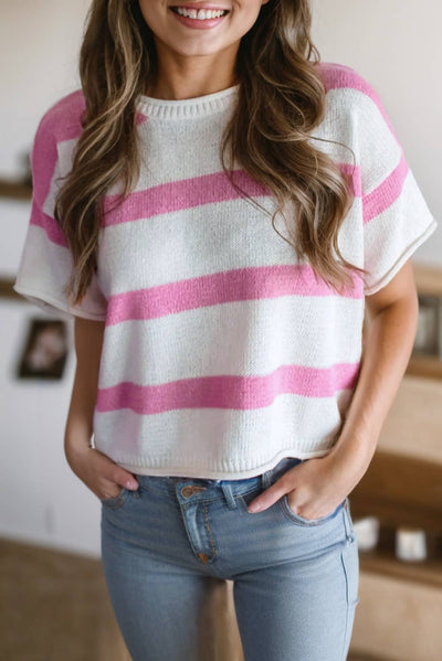 PINK STRIPED TOP