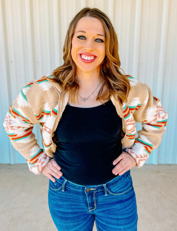 CROPPED SHERPA JACKET - Thistle Canyon Co.