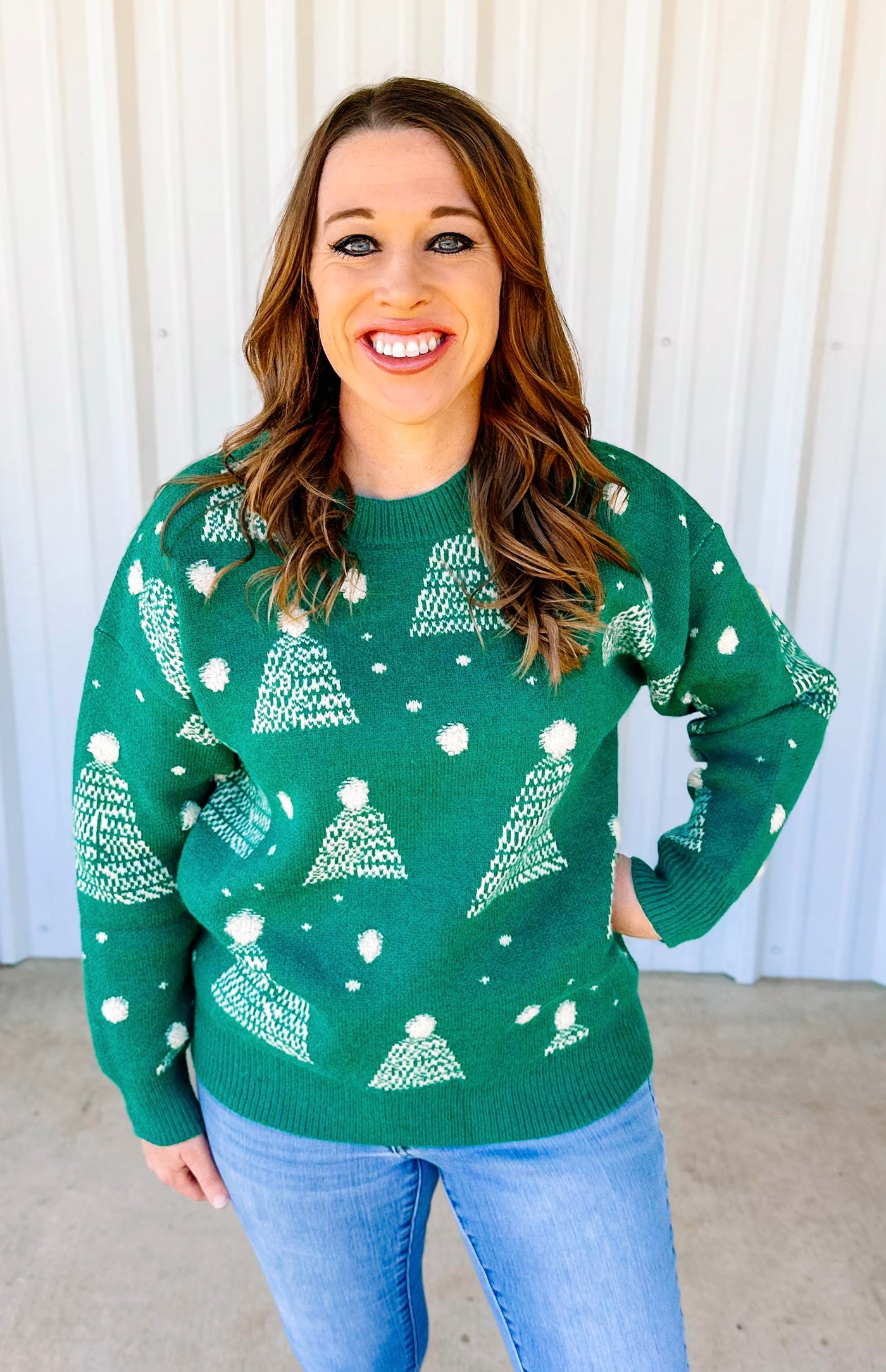 CHRISTMAS TREE POM SWEATER