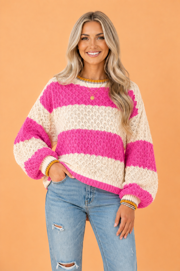 RASPBERRY CREAM SWEATER
