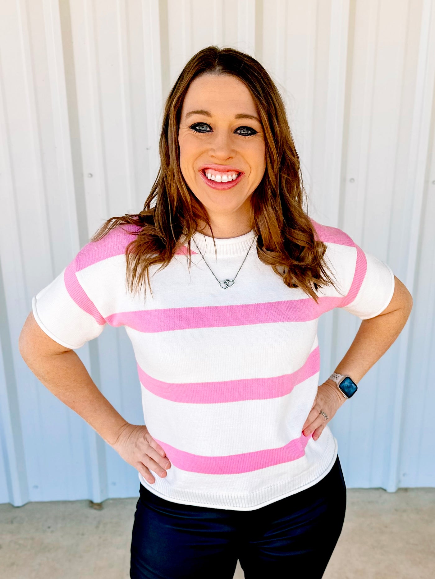 PINK STRIPED TOP