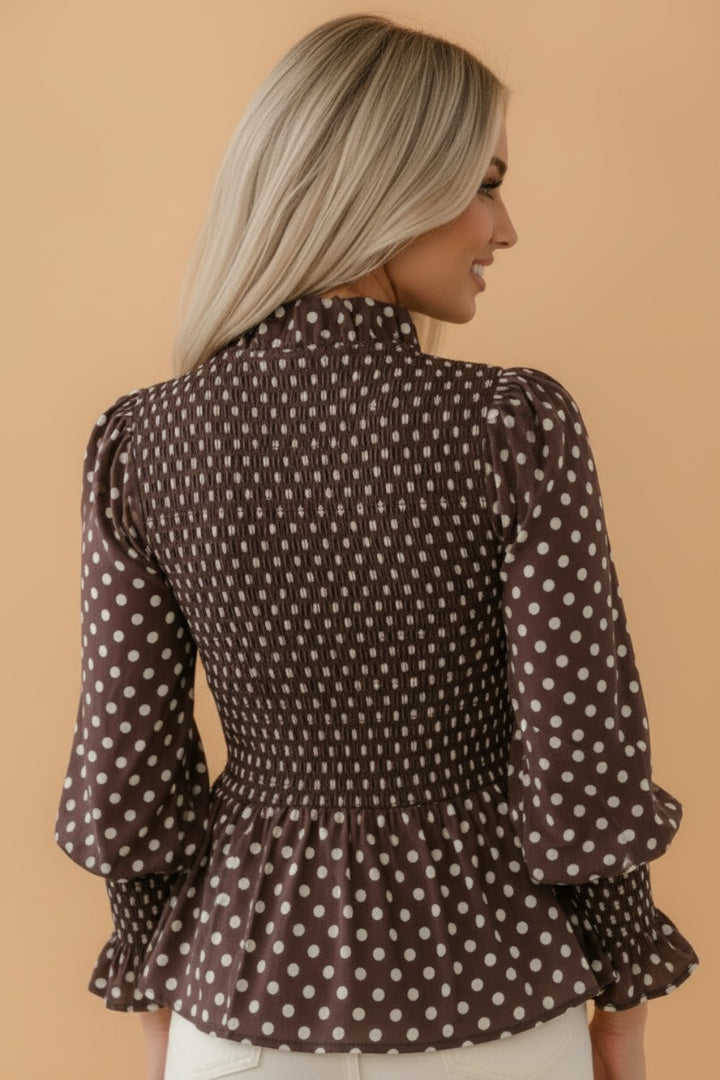 MOCHA DOT DARLIN' TOP