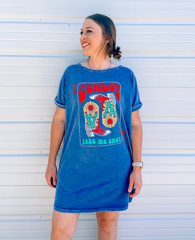 COWBOY BOOTS T-SHIRT DRESS