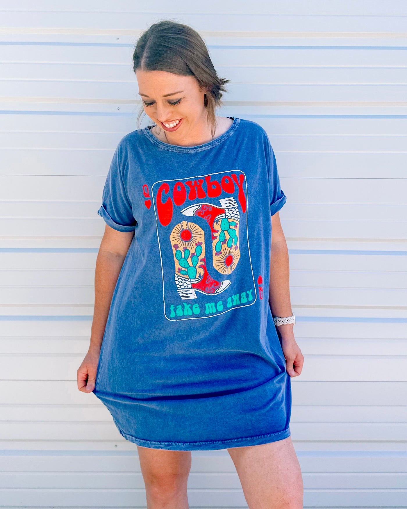 COWBOY BOOTS T-SHIRT DRESS