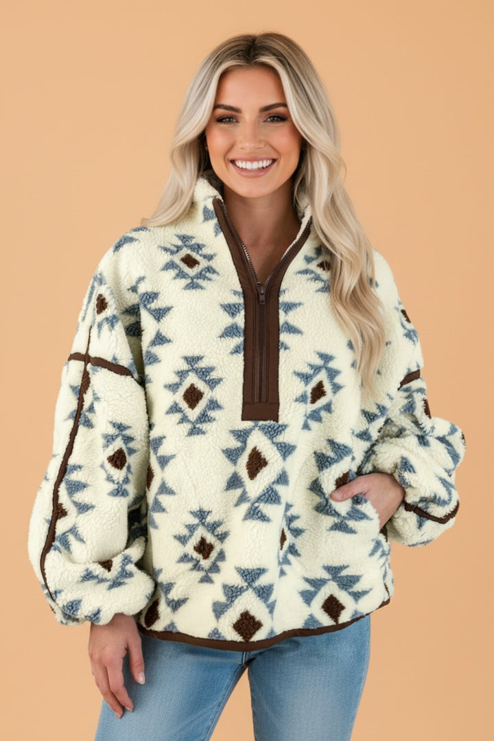 Western Geometric Sherpa Half-Zip