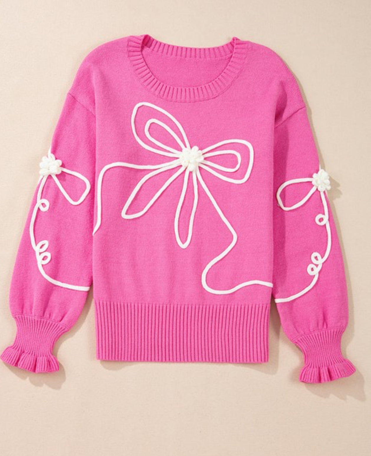 FLOWER BOW SWEATER