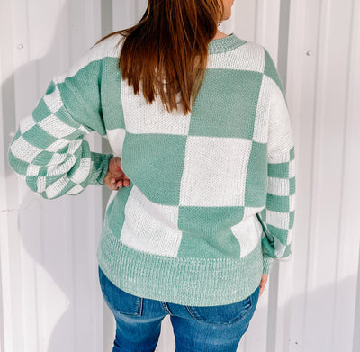 THE CHECKERED SWEATER - Green