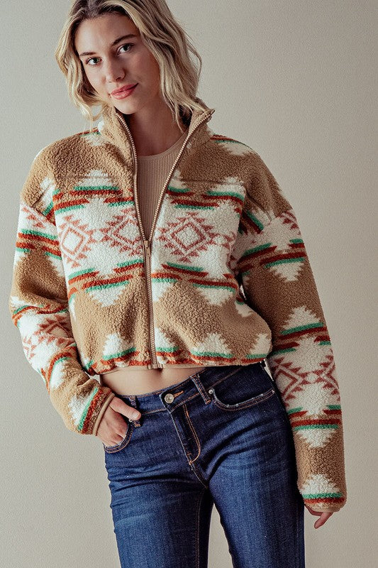 CROPPED SHERPA JACKET - Thistle Canyon Co.
