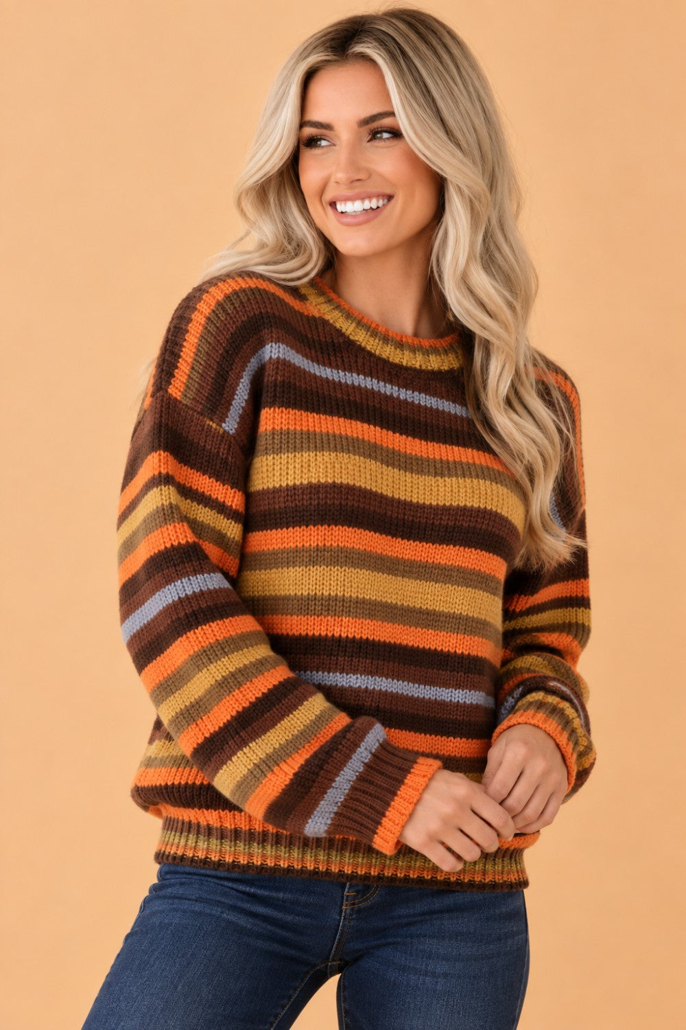 AUTUMN GLOW STRIPED SWEATER