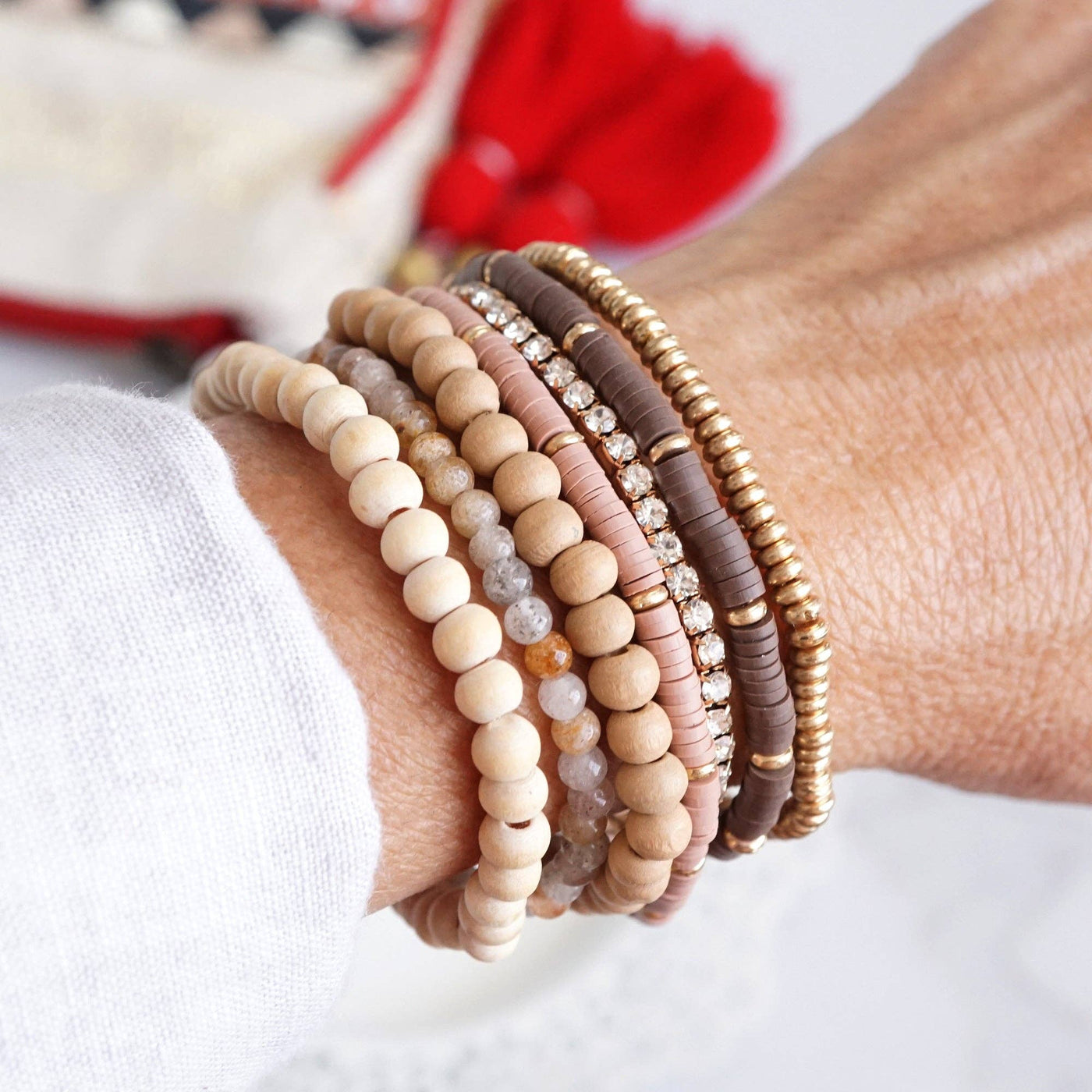 Neutral Tone Beaded Bracelets