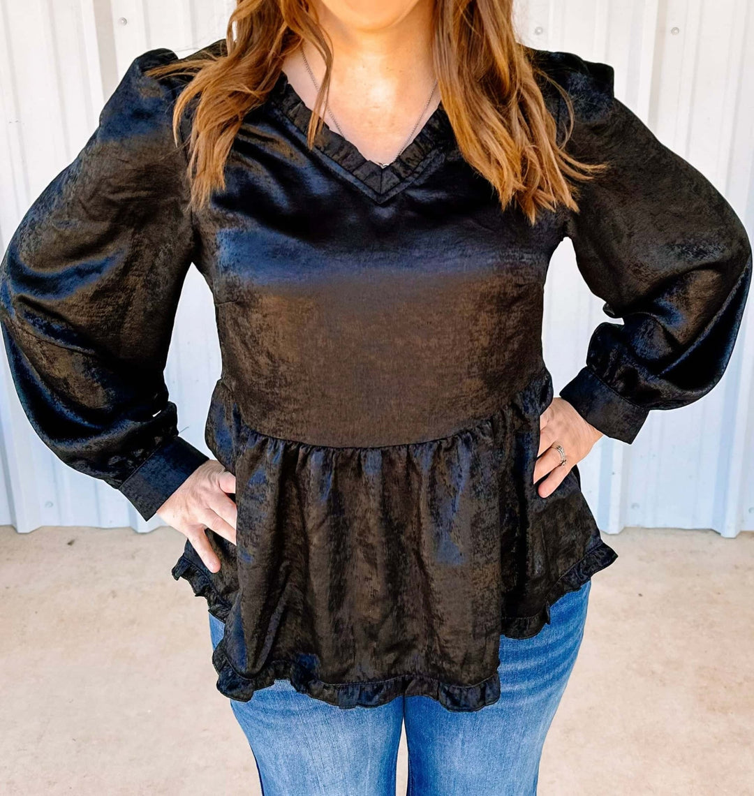 BACK IN BLACK BLOUSE - Thistle Canyon Co.