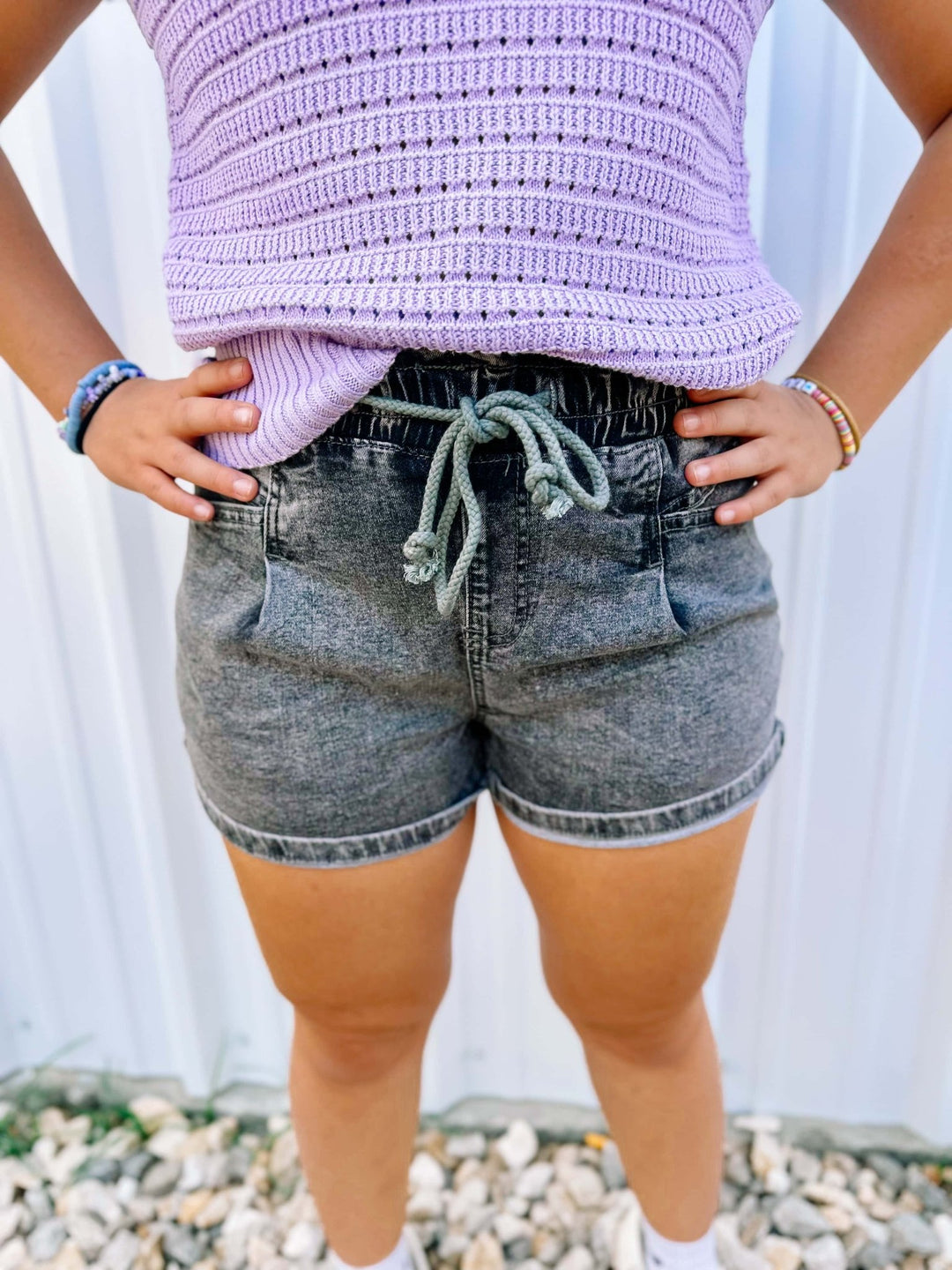 BLACK DENIM SHORTS - Thistle Canyon Co.