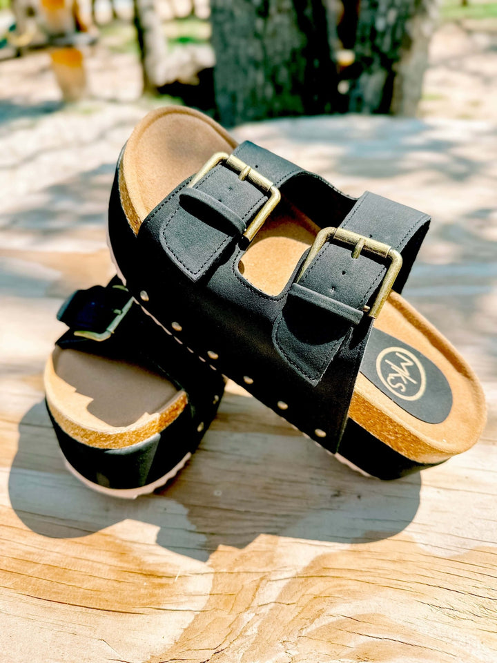 BLACK PLATFORM SANDALS - Thistle Canyon Co.