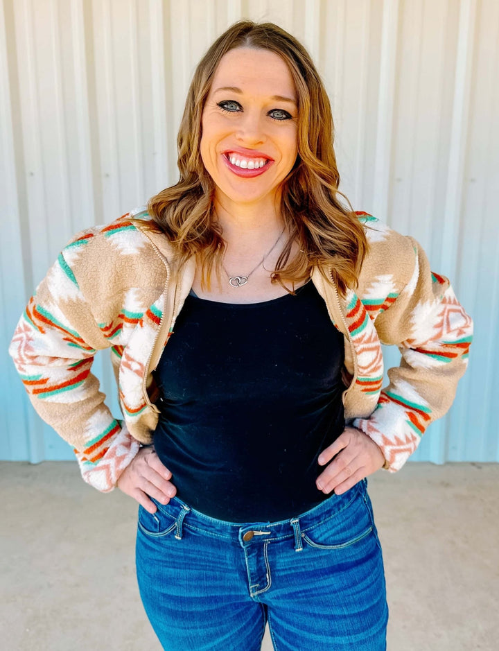 CROPPED SHERPA JACKET - Thistle Canyon Co.