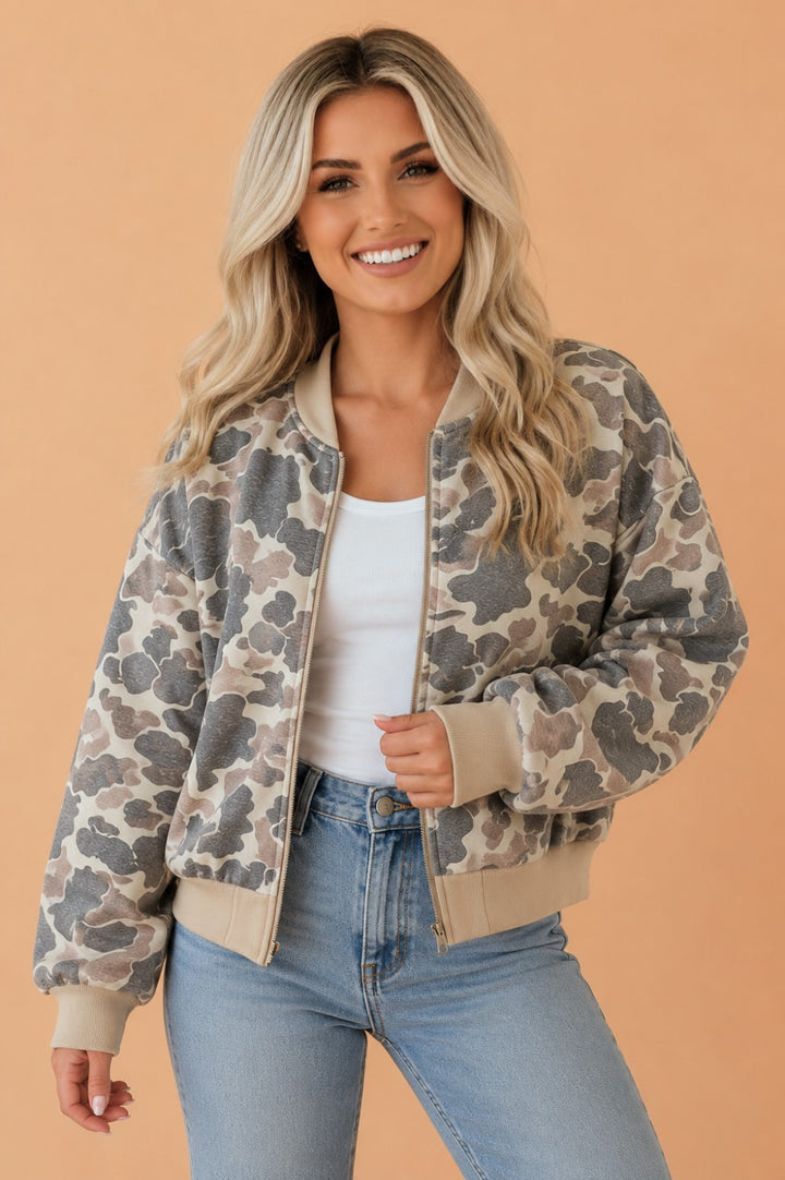 CAMO BOMBER JACKET