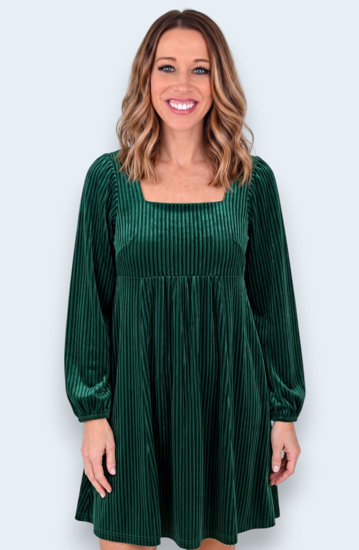 VELVET BABYDOLL DRESS
