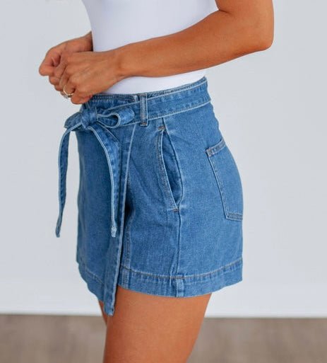 DENIM BOW SKORT - Thistle Canyon Co.