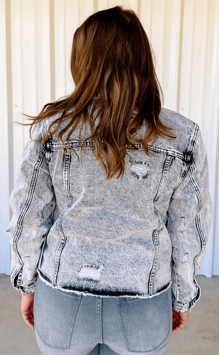 DISTRESSED DENIM JACKET - Thistle Canyon Co.