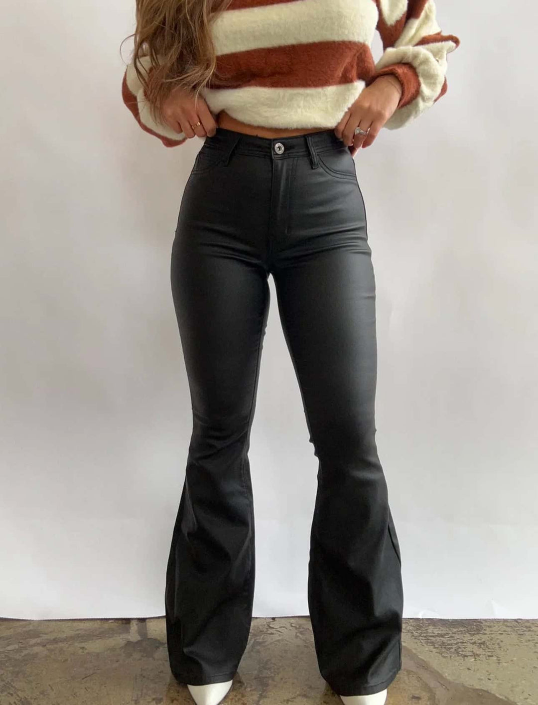 FAUX LEATHER FLARES - Thistle Canyon Co.