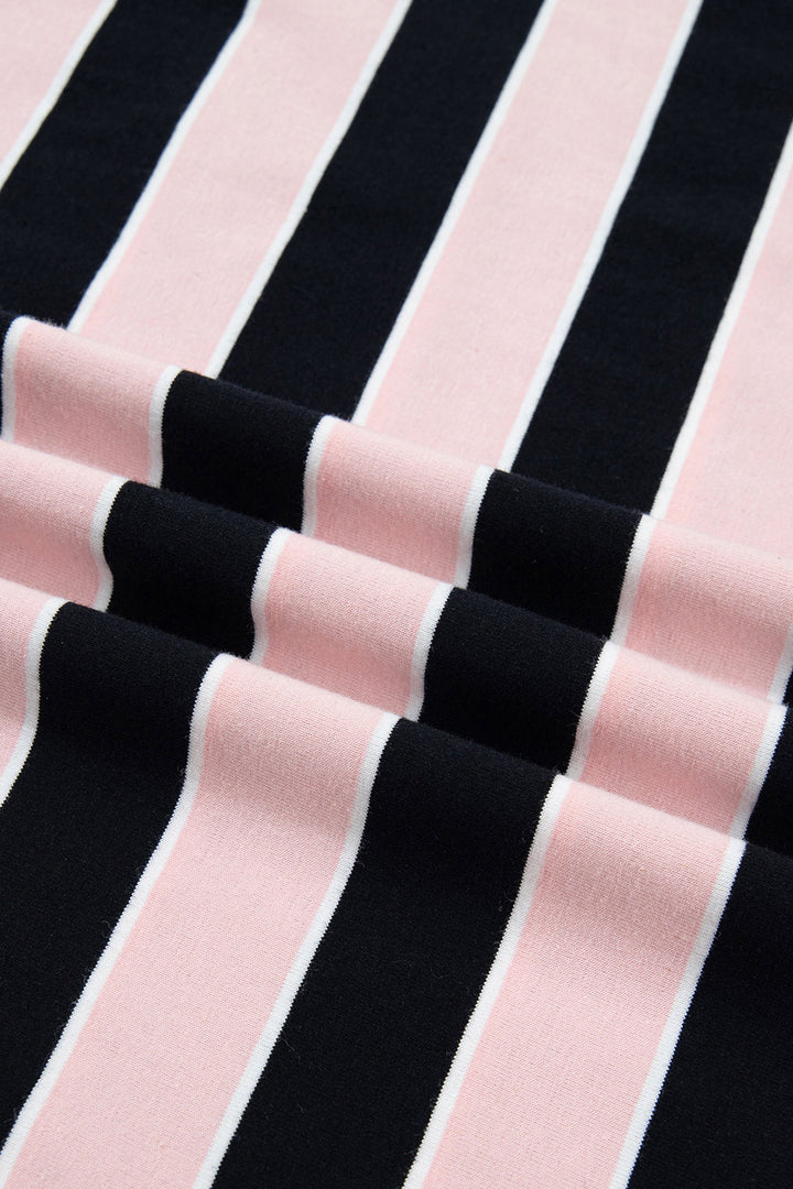 Stripe Oversized Long Sleeve Top & Shorts Set