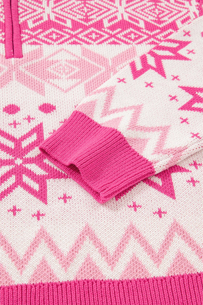 PINK SNOWFLAKE SWEATER