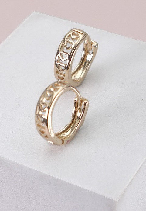 Mini Heart Huggie Hoop Earrings