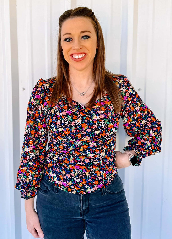 FLORAL FITTED BLOUSE - Thistle Canyon Co.