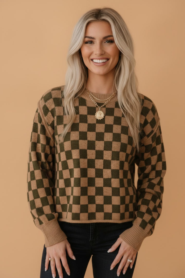CHECKERED & COZY SWEATER