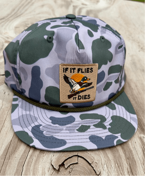 IF IT FLIES, IT DIES HAT: Duck Patch - Thistle Canyon Co.
