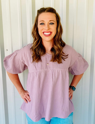 PURPLE BUBBLE BLOUSE - Thistle Canyon Co.