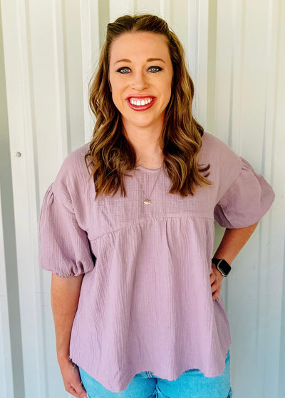 PURPLE BUBBLE BLOUSE - Thistle Canyon Co.