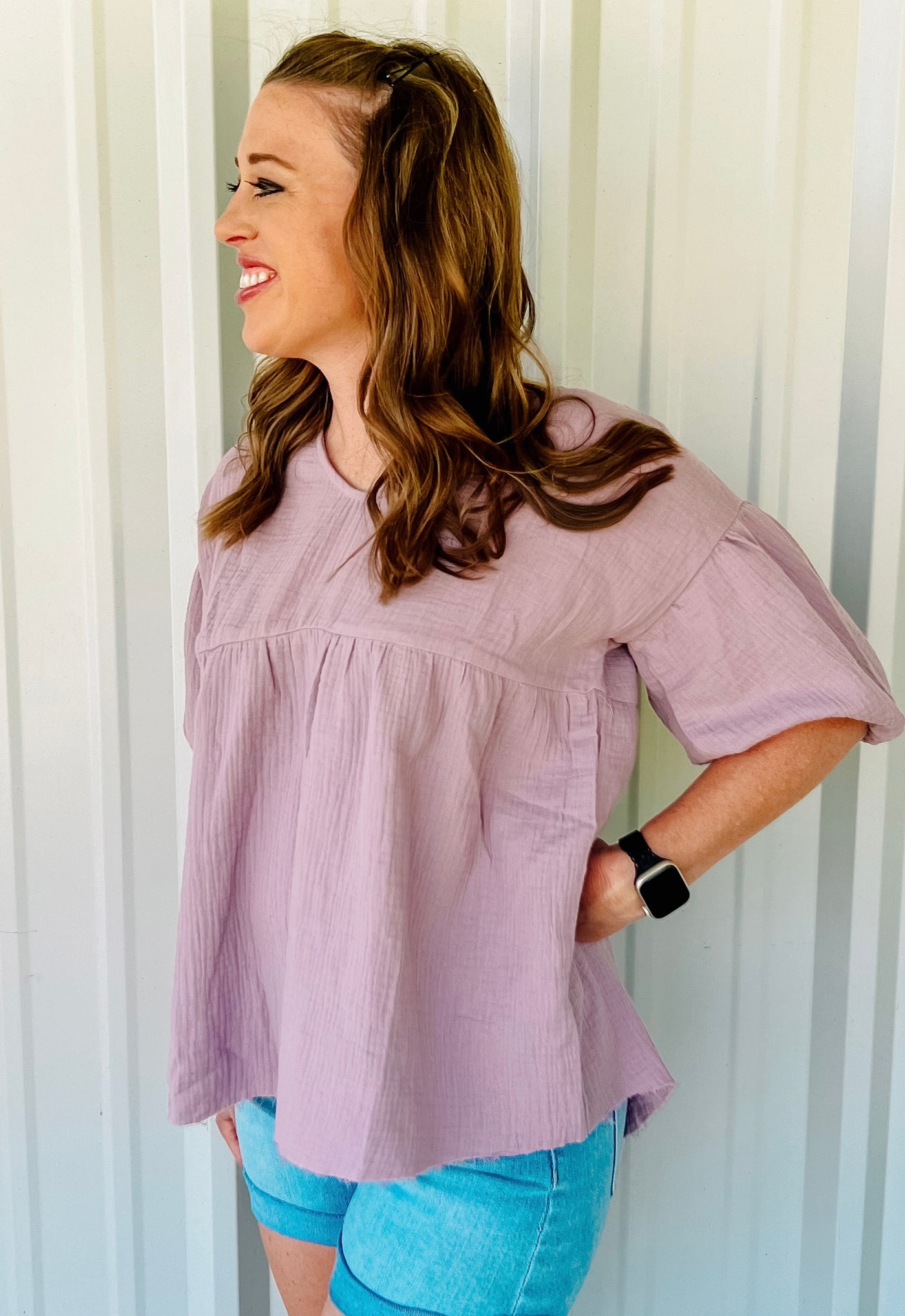 PURPLE BUBBLE BLOUSE - Thistle Canyon Co.