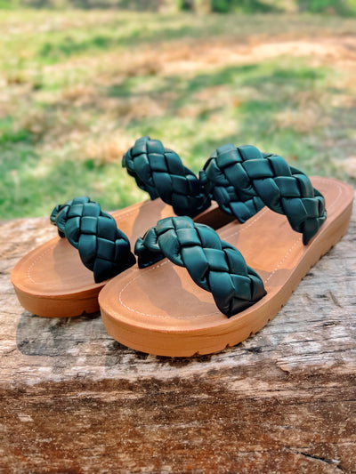 Braided Sandals in Black - Thistle Canyon Co.