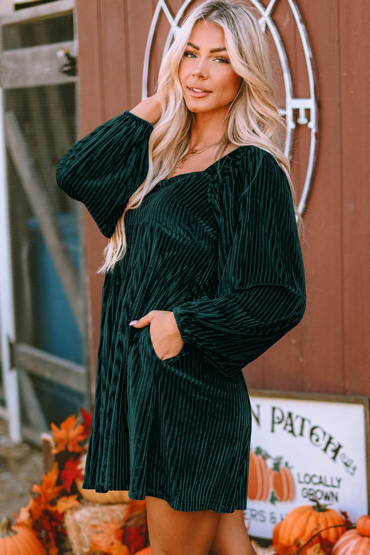 VELVET BABYDOLL DRESS