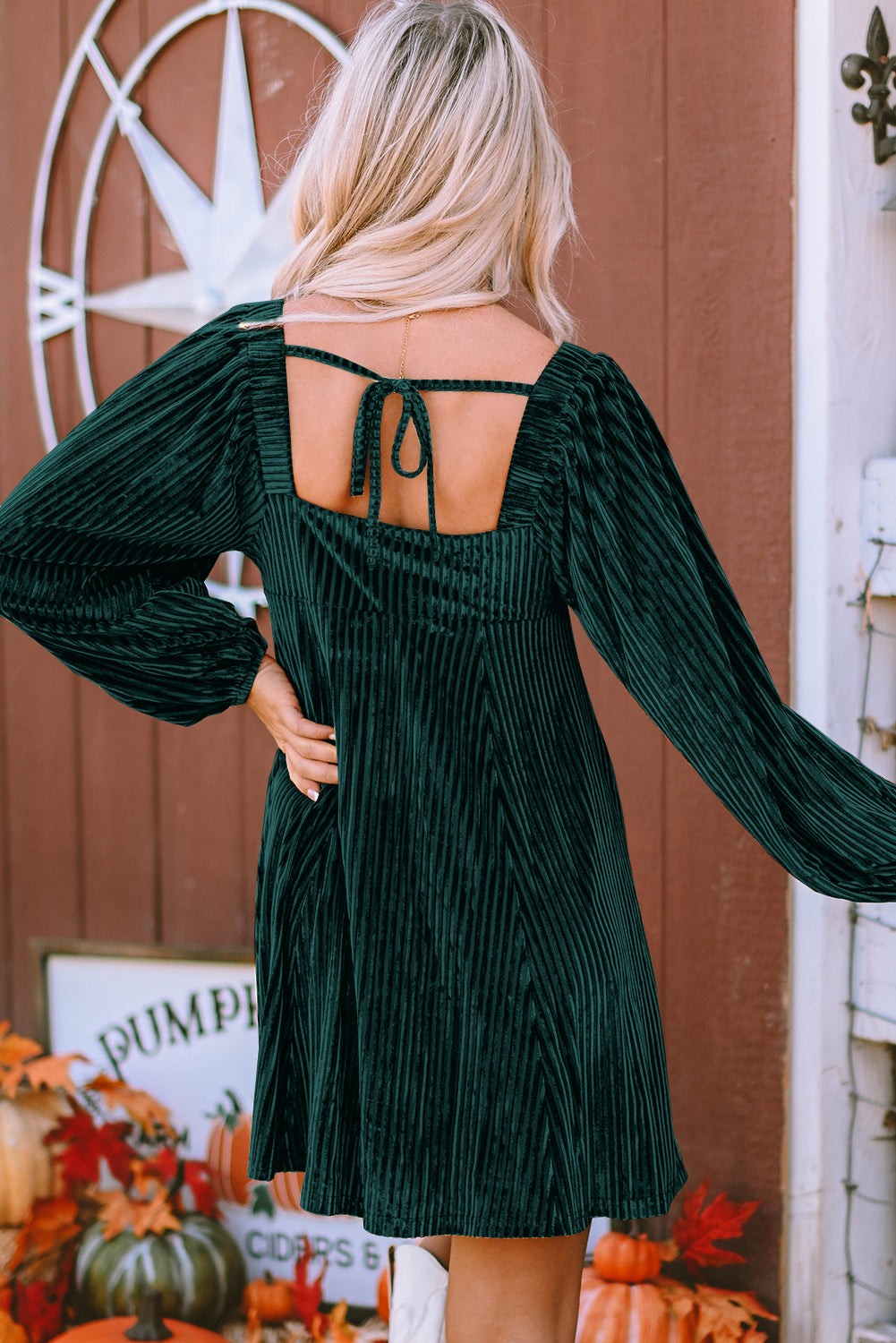 VELVET BABYDOLL DRESS
