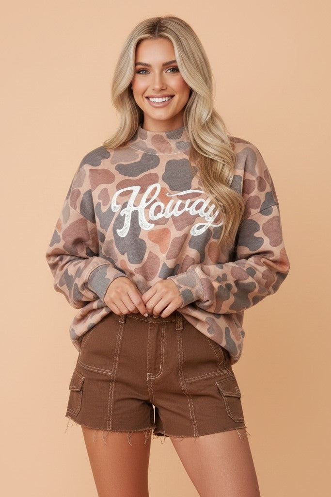 HOWDY CAMO PULLOVER