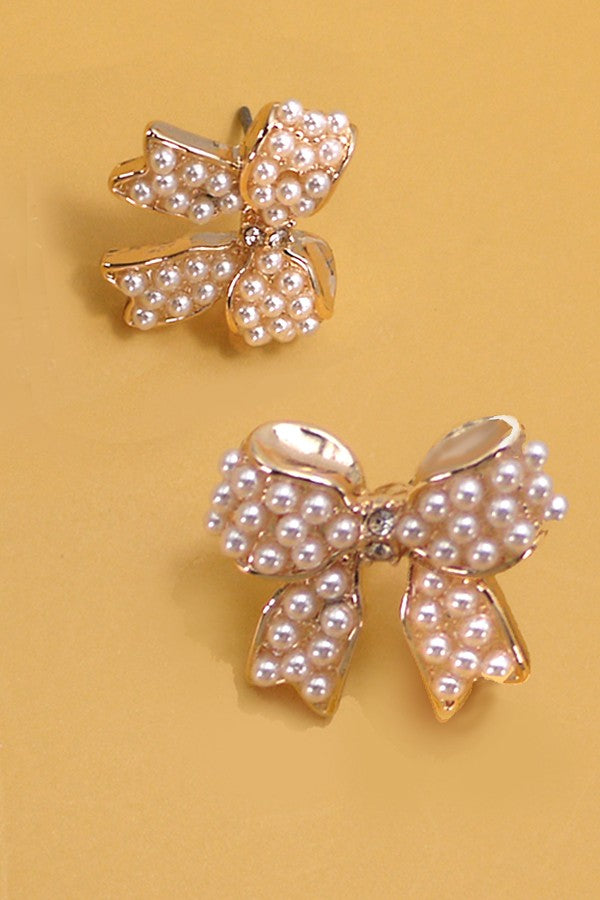Mini Pearl Bow Earrings